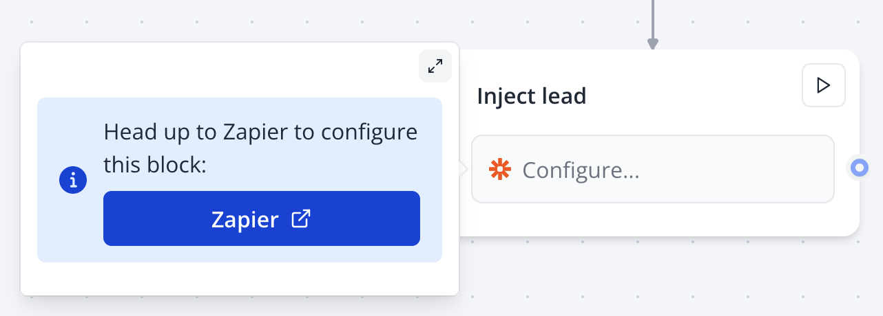 Bloco do Zapier